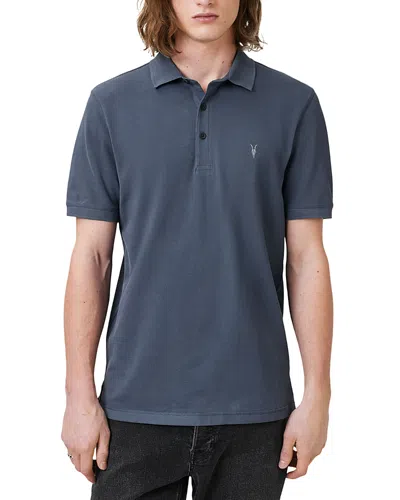 Allsaints Reform Cotton Slim Fit Polo Shirt In Odyssey Blue