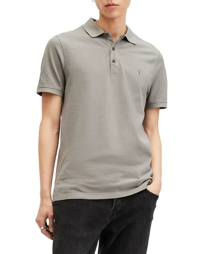 Allsaints Reform Short Sleeve Polo Shirt In Radio Grey