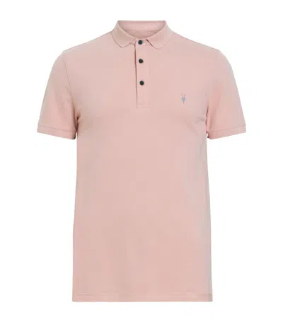 Allsaints Reform Short Sleeve Polo Shirt In Bramble Pink