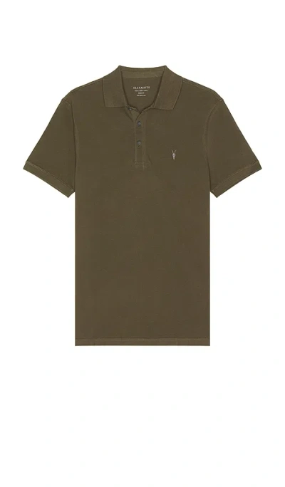 Allsaints Reform Short Sleeve Polo In Neo Green