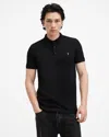 Allsaints Reform Short Sleeve Polo Shirt In Black