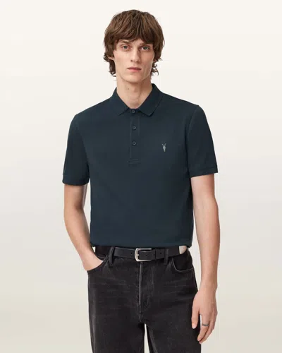 Allsaints Reform Short Sleeve Polo Shirt In Green