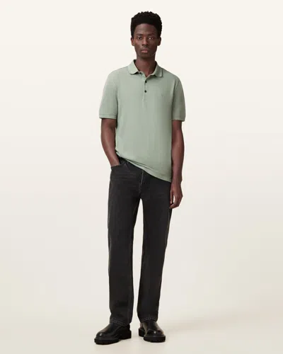 Allsaints Reform Short Sleeve Polo Shirt In Mineral Green