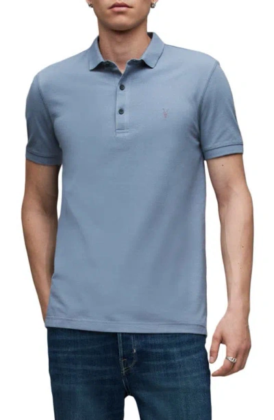 Allsaints Reform Slim Fit Cotton Polo In Blue