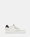 Allsaints Regan Leather Low Top Trainers In Chalk White/black