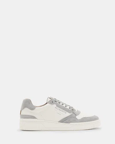 Allsaints Regan Leather Low Top Sneakers In White/grey