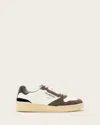 Allsaints Leather Regan Sneakers In White/grey/black