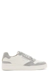 Allsaints Regan Leather Low Top Sneakers In White/ Grey