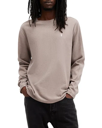 Allsaints Regular Fit Waffle Tee In Tuscan Brown
