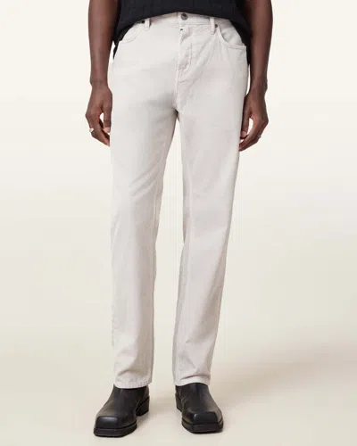 Allsaints Reid Straight Fit Corduroy Jeans In Cream Taupe