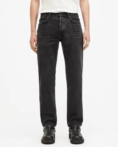 Allsaints Reid Straight Fit Denim Jeans In Black