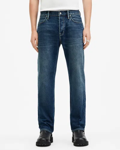 Allsaints Reid Straight Fit Denim Jeans In Mid Indigo Blue