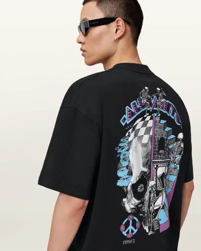 Allsaints Reincarnate Short Sleeve Crew Neck T-shirt In Black