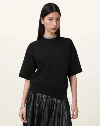 Allsaints Remi Knitted Tee In Black