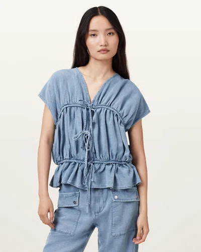 ALLSAINTS LYOCELL REMY GATHERED TOP