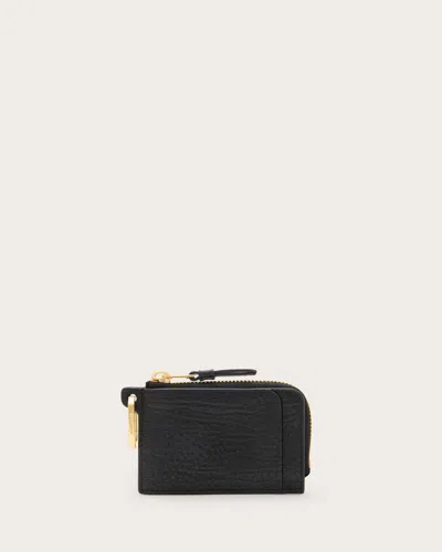 Allsaints Remy Leather Grain Wallet In Black
