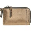 Allsaints Womens Warm Brass Remy Logo-debossed Square Leather Wallet In Gold