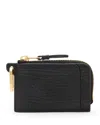 Allsaints Remy Leather Grain Wallet In Black Grain