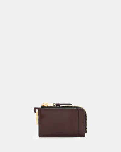 Allsaints Remy Leather Wallet In Burnt Red