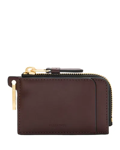 Allsaints Remy Leather Wallet In Burnt Red