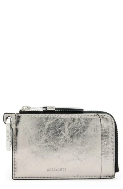 Allsaints Remy Leather Wallet In Gunmetal
