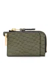 Allsaints Remy Leather Wallet In Military Green Snake