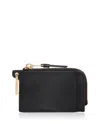 Allsaints Womens Black Remy Logo-debossed Square Leather Wallet In Black