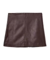Allsaints Womens Oxblood Red Renai Slim-fit Mid-rise Leather Mini Skirt In Brown