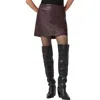 Allsaints Renai Leather Miniskirt In Burgundy