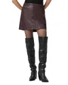 Allsaints Womens Oxblood Red Renai Slim-fit Mid-rise Leather Mini Skirt In Brown