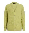 Allsaints Renn Regular Fit V Neck Wool Cardigan In Green