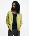 Allsaints Renn Regular Fit V Neck Wool Cardigan In Acid Green