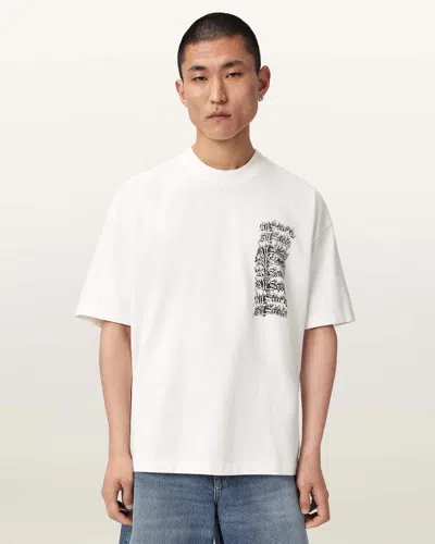 Allsaints Repeat Short Sleeve Oversized T-shirt In White