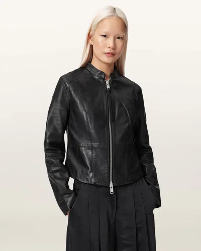 Allsaints Repurpose Sadler Leather Jacket In Black