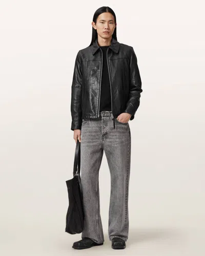 Allsaints Repurpose Tailored Leather Jacket In Green