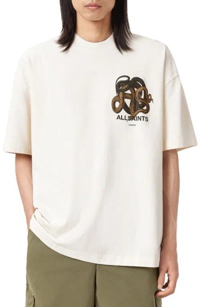 Allsaints Reticulate Cotton Graphic T-shirt In White