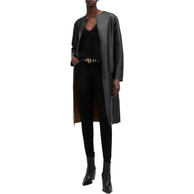 Allsaints Reversible Leather & Suede Long Jacket