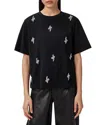 Allsaints Rhea Lisa Embellished Tee In Black