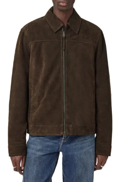 Allsaints Rhone Suede Jacket In Brown