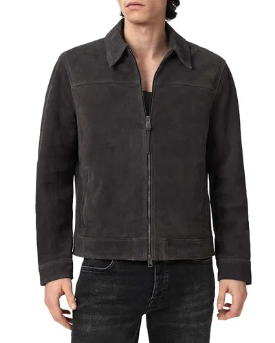 Allsaints Rhone Suede Jacket In Brown