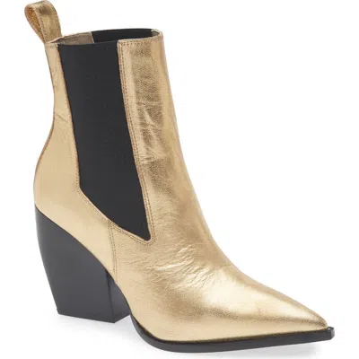Allsaints Ria Metallic Chelsea Boot In Gold