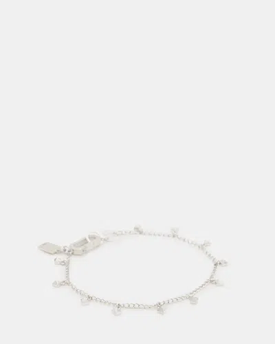 Allsaints Ria Mini Stud Sterling Silver Bracelet In Warm Silver