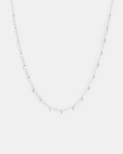 Allsaints Ria Mini Stud Sterling Silver Necklace In Warm Silver