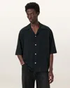 Allsaints Venice Relaxed Fit Short Sleeve Button-up Camp Shirt In Black