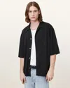 Allsaints Rialto Oversized Short Sleeve Shirt In Black