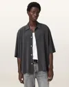 Allsaints Rialto Oversized Short Sleeve Shirt, In Gray