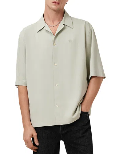 Allsaints Rialto Oversized Short Sleeve Shirt In Green