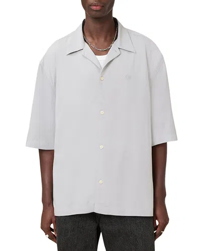 Allsaints Rialto Short Sleeve Camp Shirt In Crag Grey