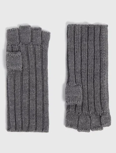 Allsaints Ribbed Cut Off Finge In Grey