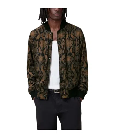 Allsaints Ribbed-collar Reversible Bomber Jacket In Black